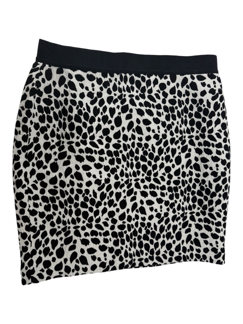 Ann Taylor Black and White Animal Print Knit Pencil Skirt